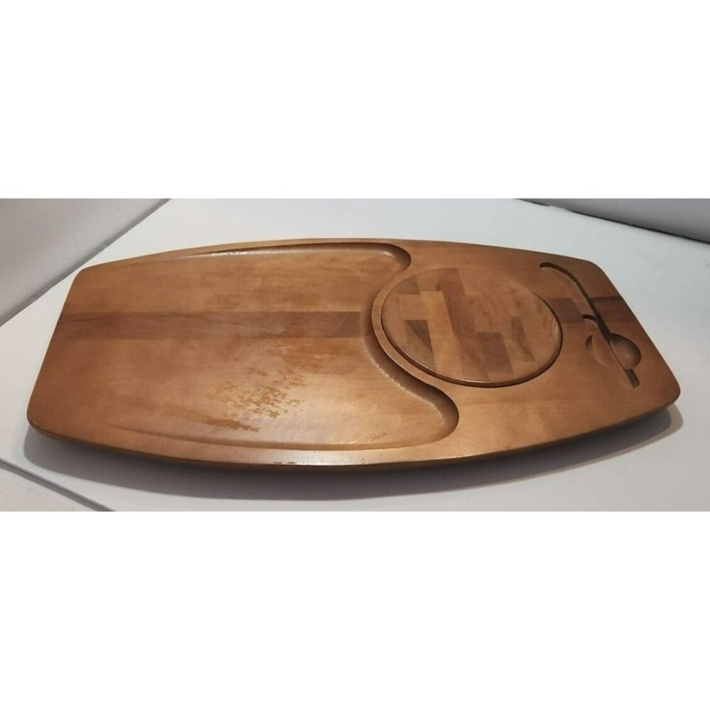 Vtg/Retro MCM Baribocraft Wooden Surfboard Cheese and Bread Serving Board 18"
